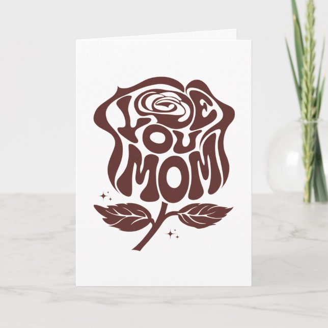 Liebe Mama Rose Typografie Karte (Vorderseite)