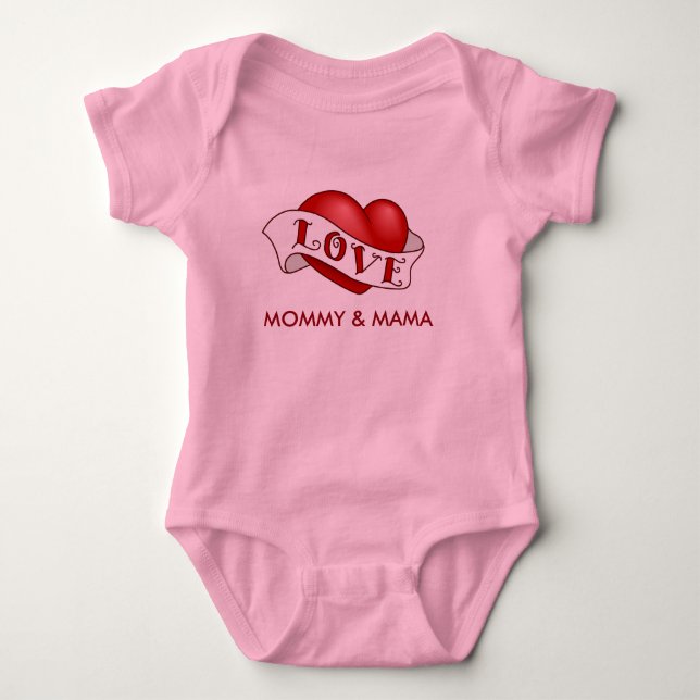 Liebe-Mama u. Mutter Baby Strampler (Vorderseite)