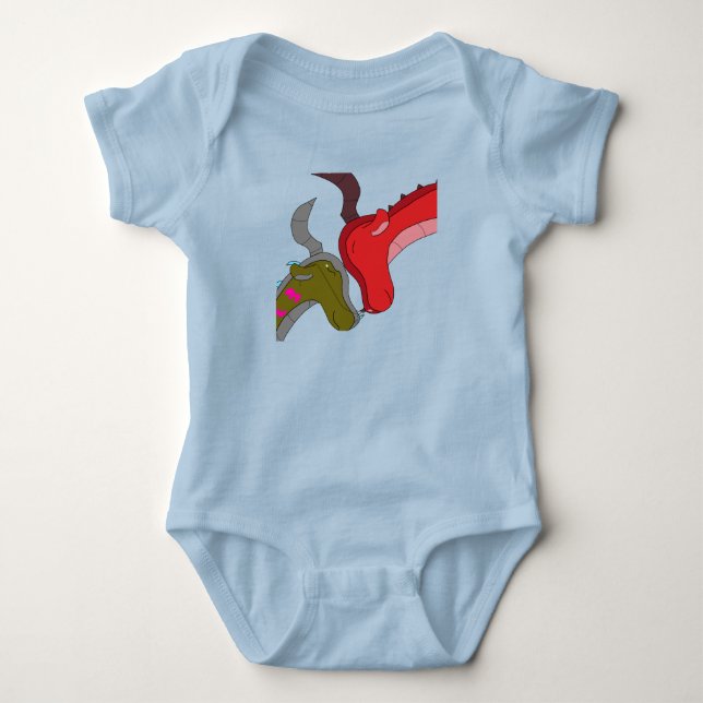 Liebe: Mama- und Baby-Drachen-Bodyanzug Baby Strampler (Vorderseite)