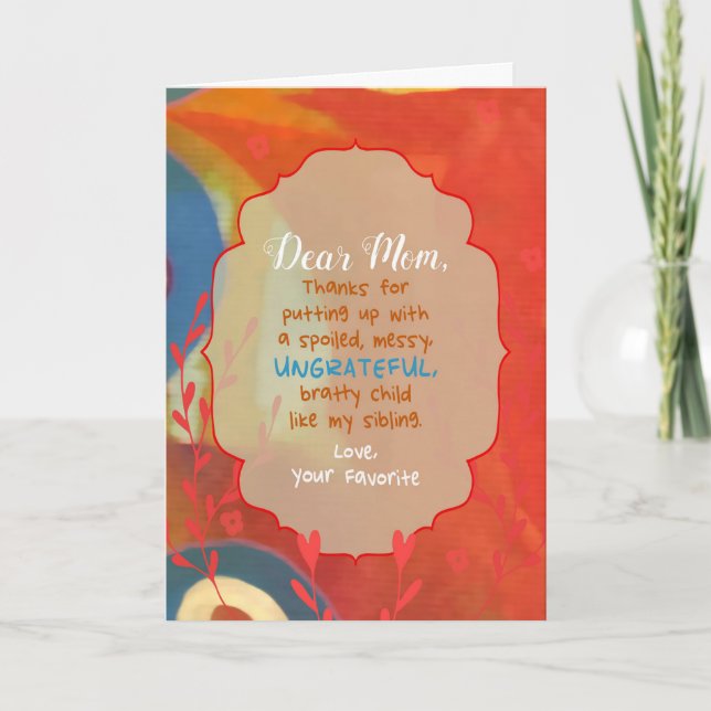 Liebe Mama von Lieblingskindern Karte (Vorderseite)