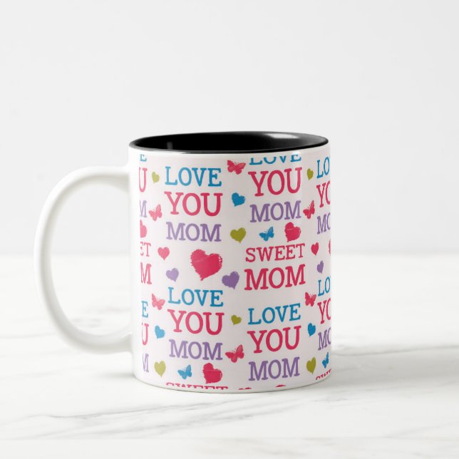 Liebe, Mama Zweifarbige Tasse (Links)