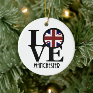 LIEBE Manchester England Keramik Ornament