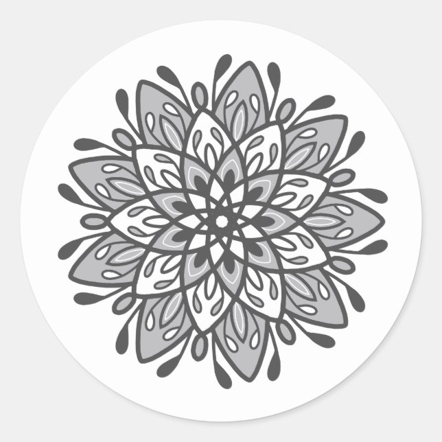 Liebe Mandala Runder Aufkleber (Vorderseite)