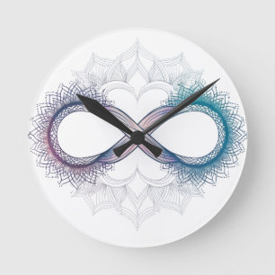 Liebe Mandala Wall Clock - Zeitlose Kunst der Kuns Runde Wanduhr