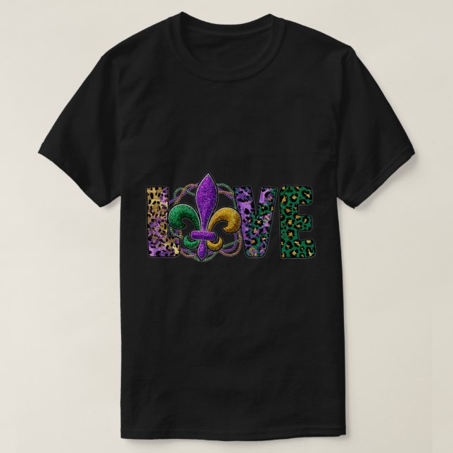 Liebe Mardi Gras Funny Carnival Party Frau Mann Ki T-Shirt (Design vorne)