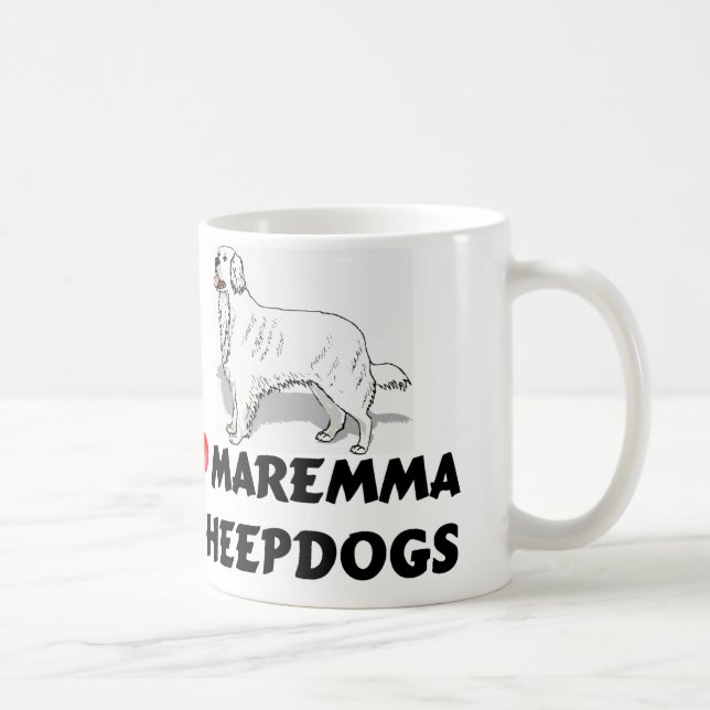 Liebe Maremma Schäferhund-Tasse Kaffeetasse (Rechts)