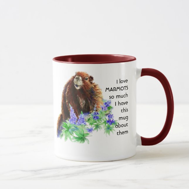 Liebe MARMOT so viel Spaß Zitat Tasse (Rechts)