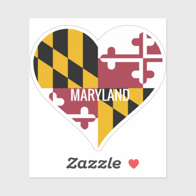 Liebe Maryland Flag Aufkleber (Blatt)