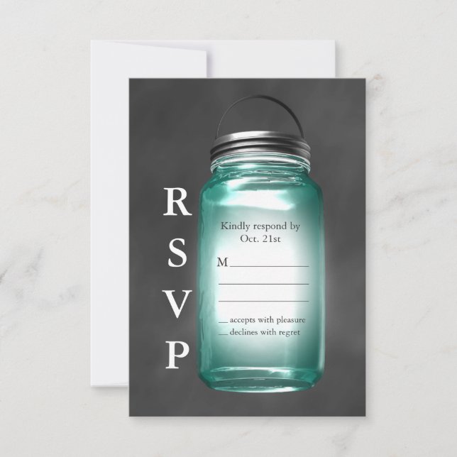 Liebe Mason Jars UAWG RSVP Karte (Vorderseite)
