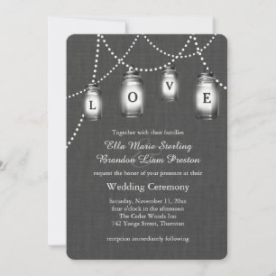 Liebe Mason Jars Vintage Hochzeit Einladung