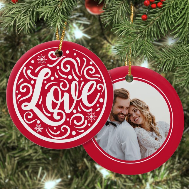 Liebe Maßgeschneiderte Couple Foto Weihnachtsfeier Keramik Ornament (Von Creator hochgeladen)