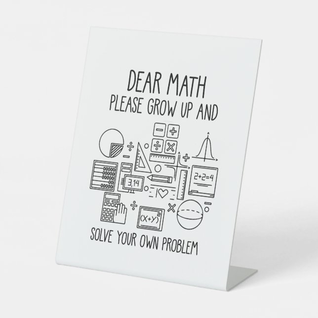 Liebe Mathe bitte aufwachsen Sockelschild (Vorderseite)