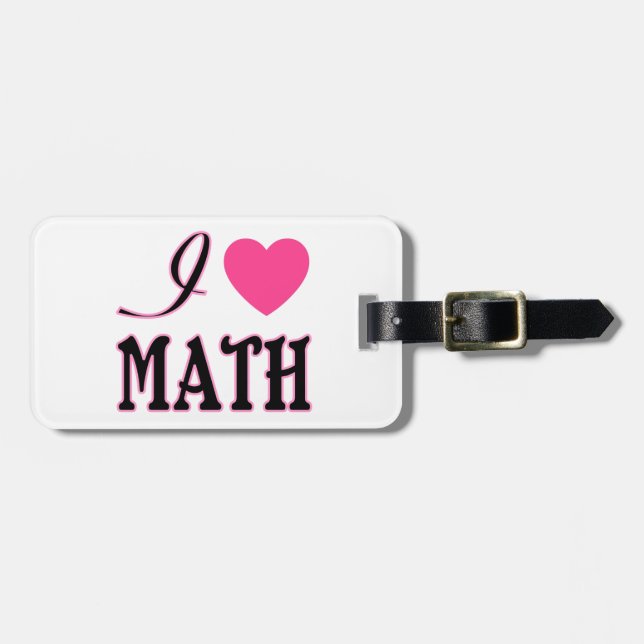 Liebe-Mathe-Rosa-Herz-Logo Gepäckanhänger (Vorderseite horizontal)