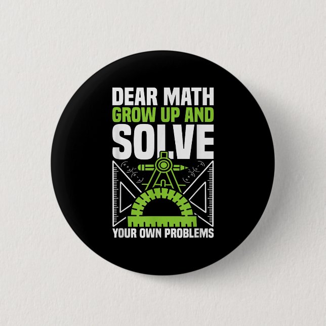 Liebe Mathe wächst auf und löst Ihre eigenen Probl Button (Vorderseite)
