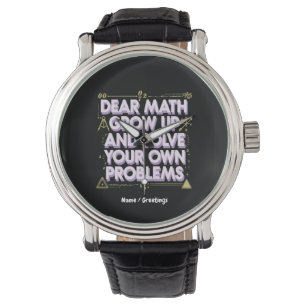 Liebe Mathematik, erwachsen und lösen Sie Ihre eig Armbanduhr