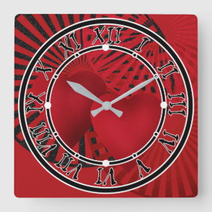 Liebe, Mauerwerk auf dem Hochzeitsplatz Quadratische Wanduhr