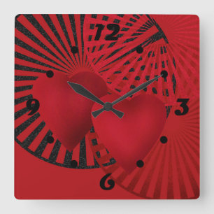 Liebe, Mauerwerk auf dem Hochzeitsplatz Quadratische Wanduhr