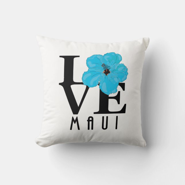 LIEBE Maui Blue Hibisken Kissen (Vorderseite)