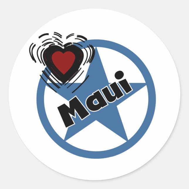 Liebe Maui Runder Aufkleber (Vorderseite)