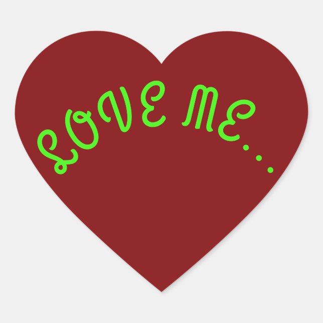 Liebe Me Dark Red Heart Sticker (Vorderseite)