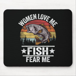 Liebe Me Fish Fee Me Men Fisher Vintag Funny Fish Mousepad