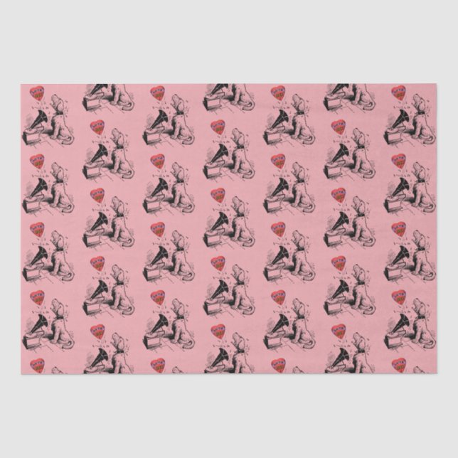 Liebe Me Herz (Hund)     Gewebepapier Seidenpapier (Vorderseite)