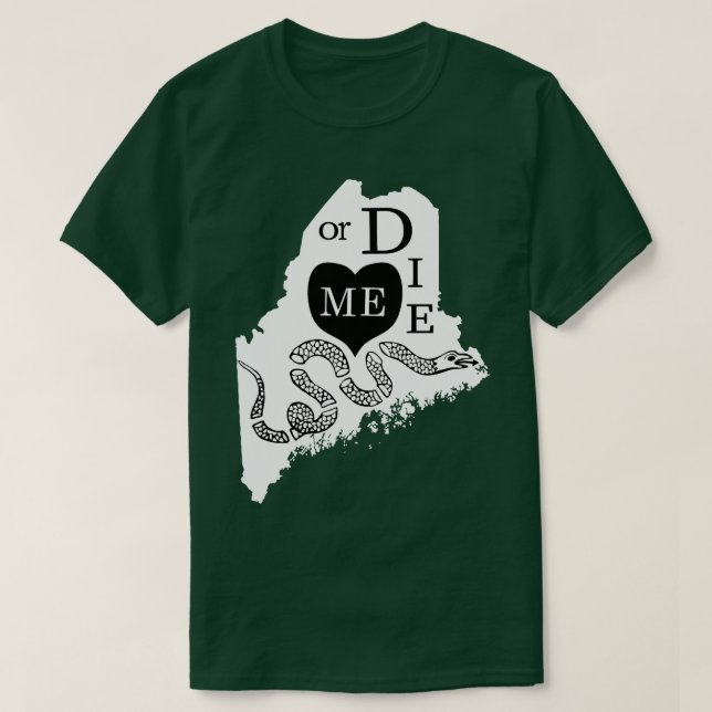 Liebe ME oder DIE aka Liebe MAINE oder DIE Black a T-Shirt (Design vorne)