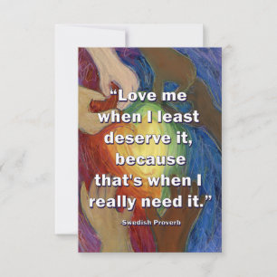 Liebe Me Swedish Proverb Heart Art Note Card Dankeskarte