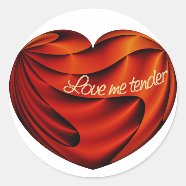 Liebe Me Tender Runder Aufkleber (Vorderseite)