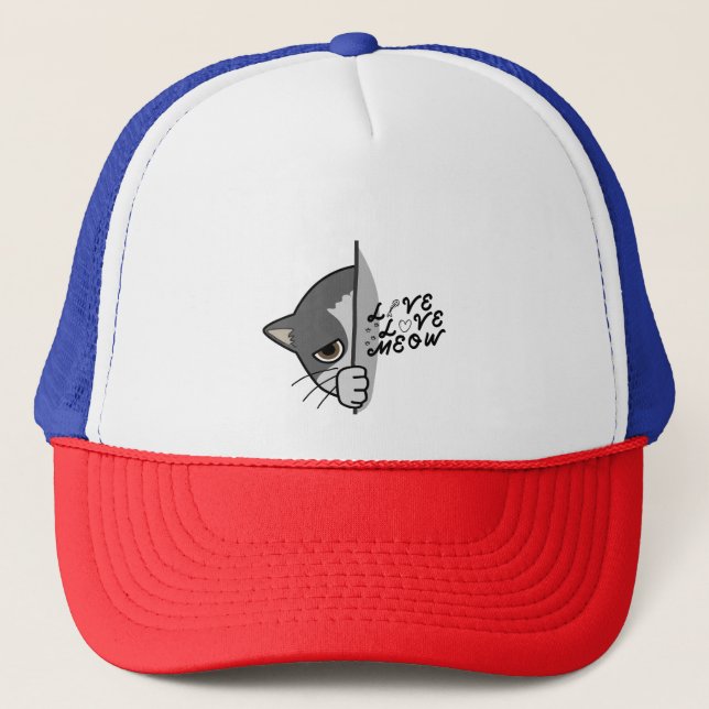 Liebe Meat Cat Lover Design #catlover #catlife #ca Truckerkappe (Vorderseite)