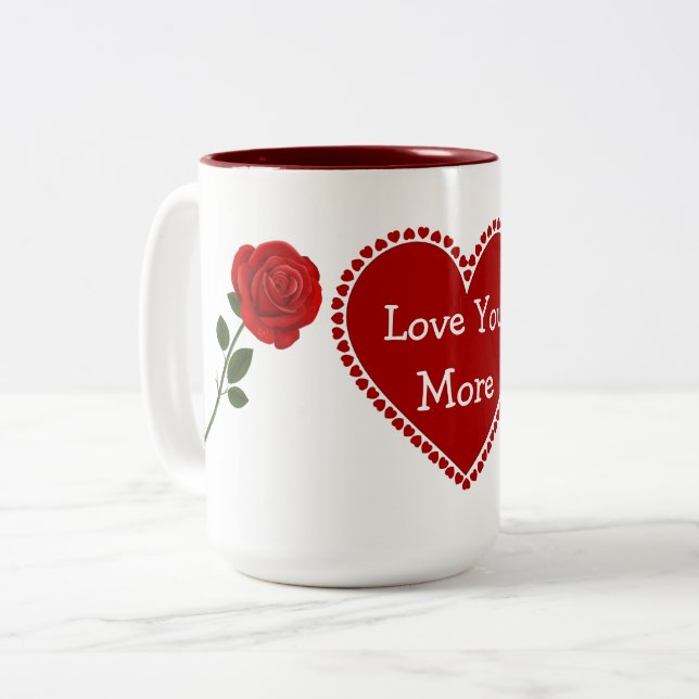 Liebe Mehr Tasse (Vorderseite Links)