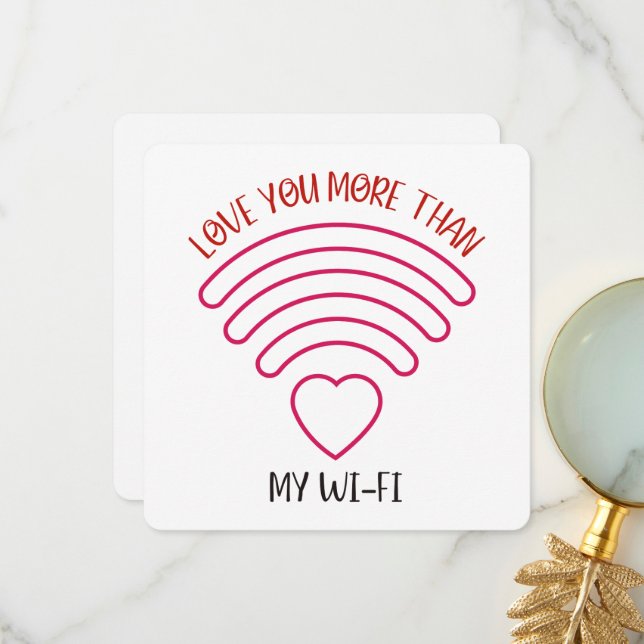 Liebe Mehr - Valentinstag Card Dankeskarte (Vorderseite/Rückseite Beispiel)
