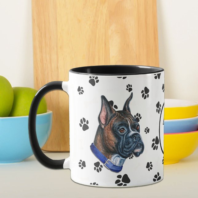 Liebe Mein Boxer Dog Pawprint Tasse (Von Creator hochgeladen)