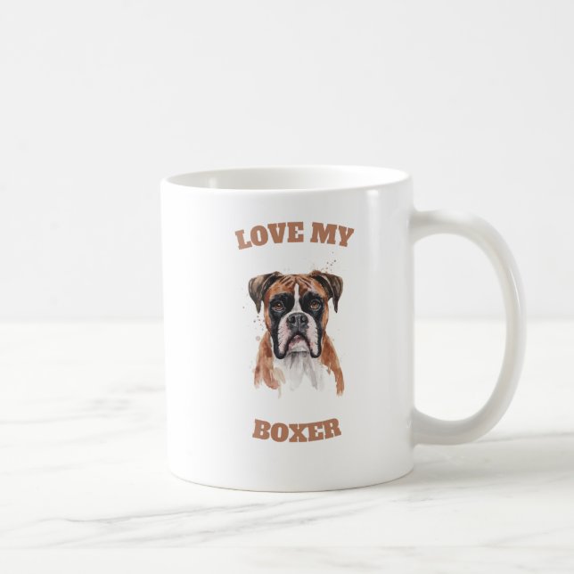"Liebe Mein Boxer Hund Kaffeetasse (Rechts)