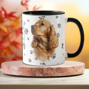 Liebe Mein Cocker Spaniel Hundepfotenabdruck Tasse