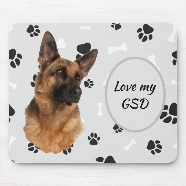 Liebe Mein deutscher Schäferhund Pawprint Mouse Pa Mousepad (Vorne)