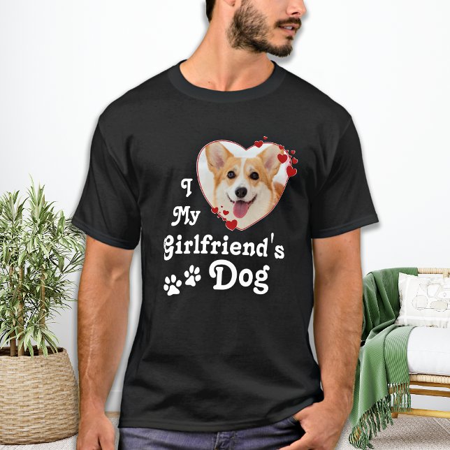 Liebe Mein Freundin Hund Funny Custom Heart Foto T-Shirt (Von Creator hochgeladen)