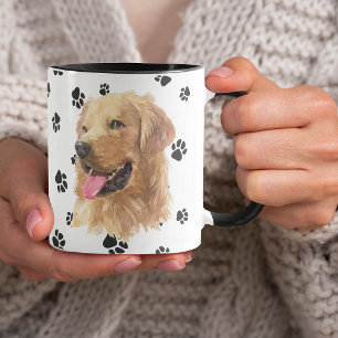 Liebe Mein Golden Retriever Dog Pawprint Tasse