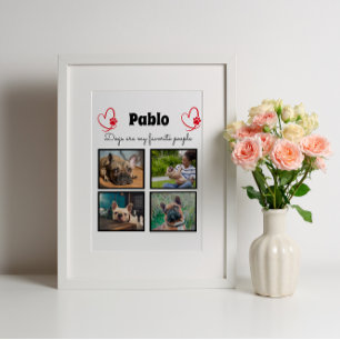 Liebe mein Hund - 4 Foto personalisierte Collage Fotoplatte