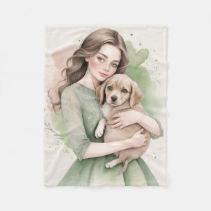 Liebe, mein Hund, ein schöner Hund Fleecedecke