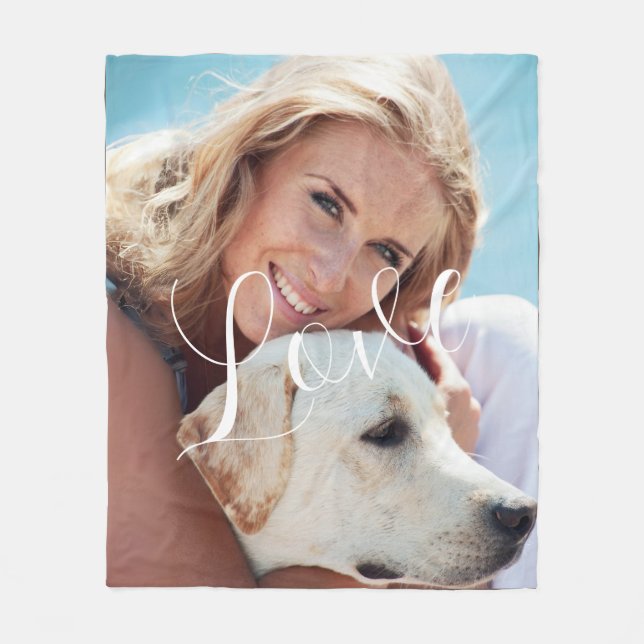 Liebe Mein Hund Foto Fleece Blanket (Vorderseite)