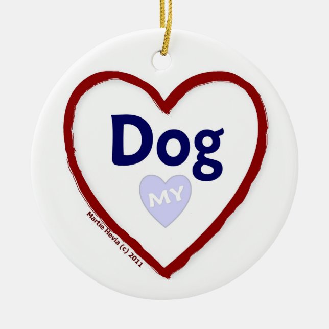 Liebe Mein Hund Keramik Ornament (Vorne)