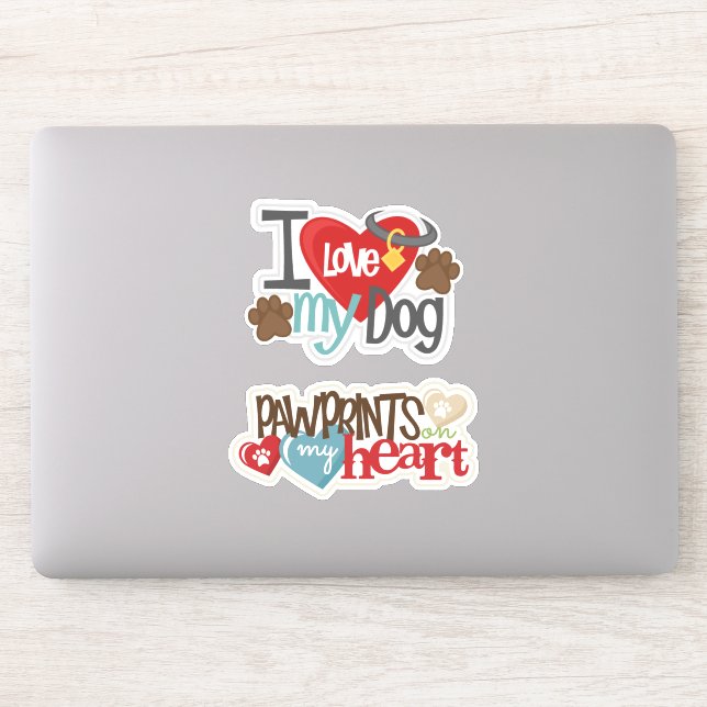 Liebe Mein Hund Vinyl Sticker (Computer)