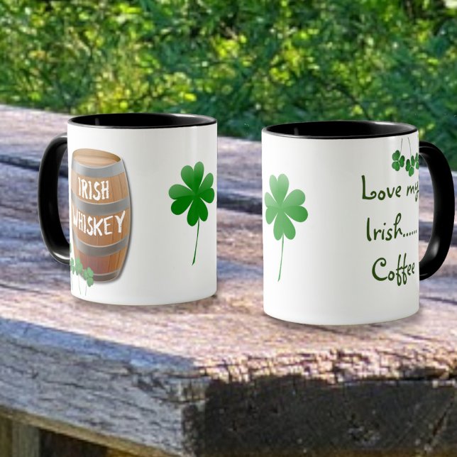 Liebe mein Irish Coffee Whiskey Barrel Kleeblatt Tasse (Von Creator hochgeladen)