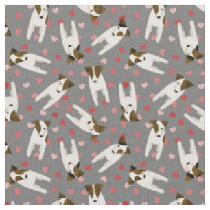 Liebe mein Jack Russell Terrier Hunde Herz JEDE Fa Stoff