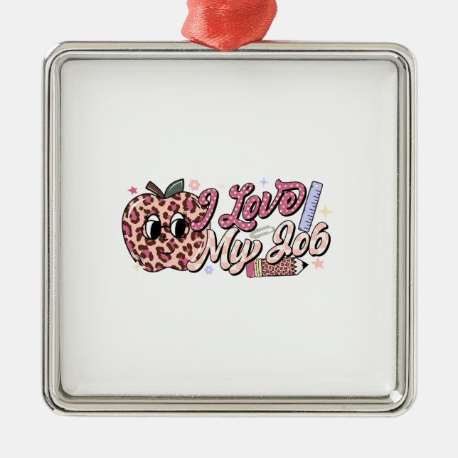 Liebe Mein Job Lehrer Ornament Aus Metall (Vorne)