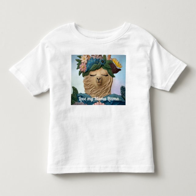 Liebe mein Mama Llama T-Shirt für Kleinkinder (Vorderseite)