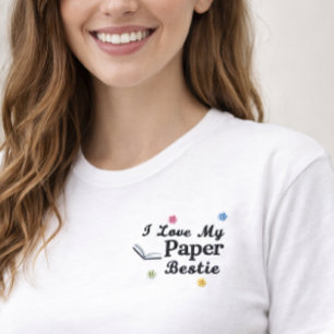 liebe mein Paper bestie Buchliebhaber gesticktes S Besticktes T-Shirt