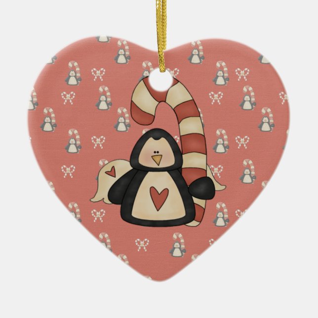 Liebe mein Pinguin Keramikornament (Vorne)