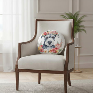 Liebe mein Schnauzer Blumen Wurf Kissen